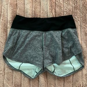 Lululemon Heather Lux Multi Black/Black Speed Up Mid-Rise Lined Short 4"